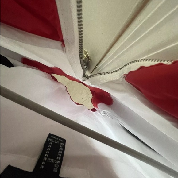 NWOT Forever 21 Men Pullover Red White Blue Hood Windbreaker Jacket Pullover Med - Picture 2 of 6